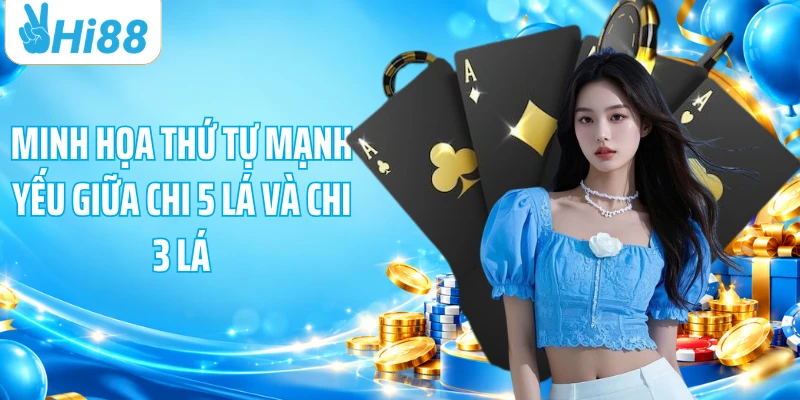 Minh họa thứ tự mạnh yếu giữa chi 5 lá và chi 3 lá